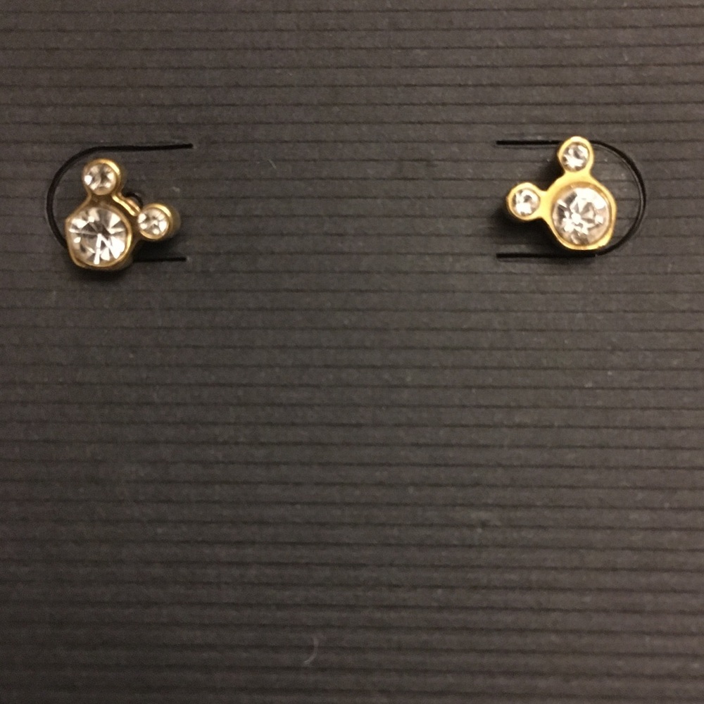 Disney clear gold Mickey Mouse earrings